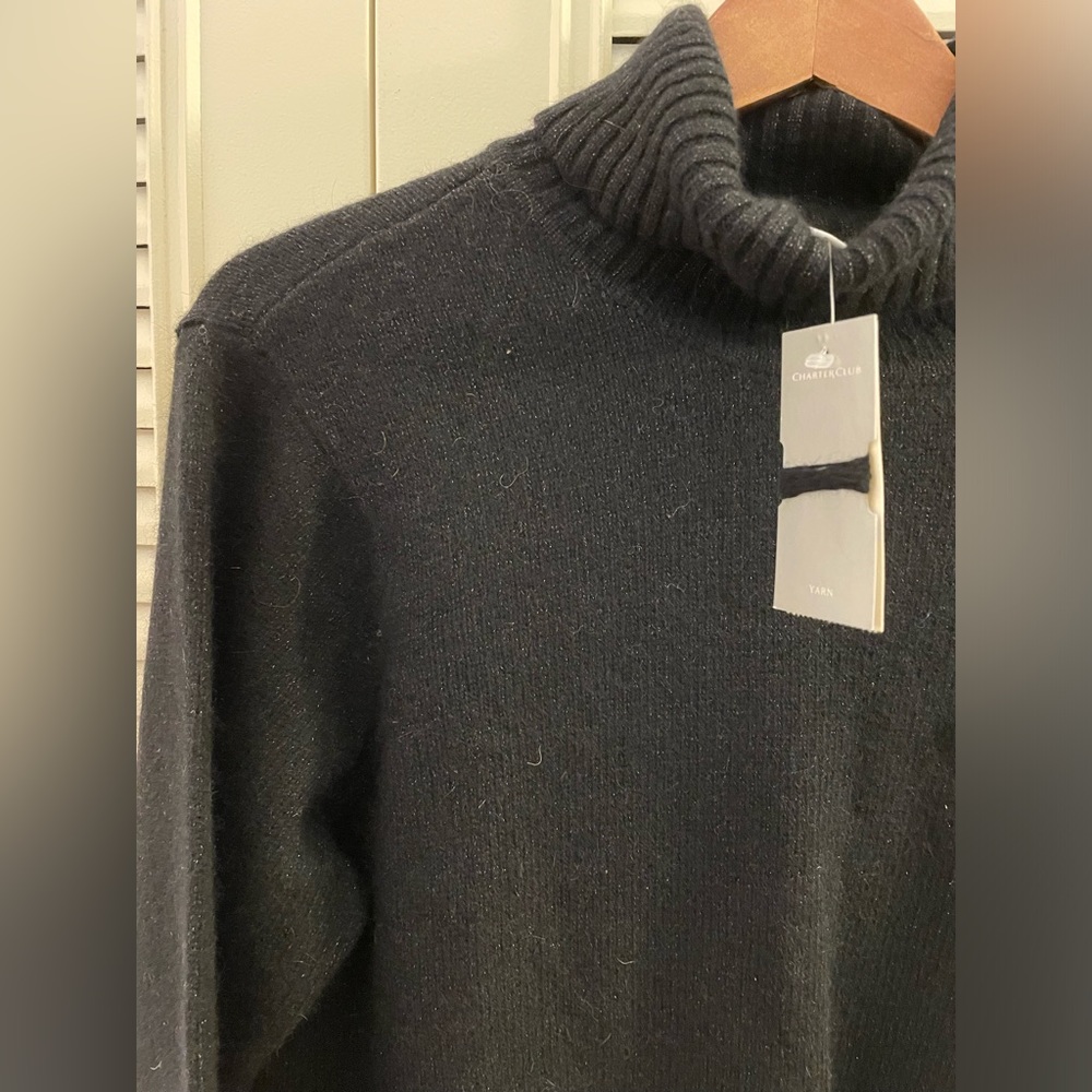 Charter club, black speckled turtle neck. XL - Picture 2 of 8